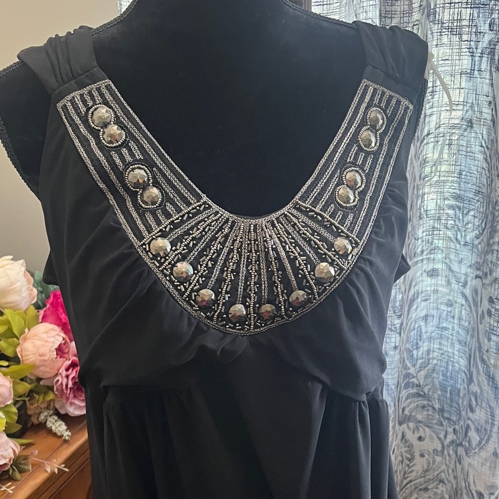 Fashion Bug Black Dress with Silver Embellishments